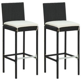 Bar Stool Set of 2 Black