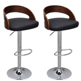 Bar Stool Set of 2 Black, Brown