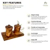 Handcrafted Olive Wood Coffee, Tea & Sugar Canister Set for Coffee Bars & Coffee Stations
