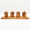 Handcrafted Olive Wood Coffee, Tea & Sugar Canister Set for Coffee Bars & Coffee Stations