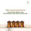 Handcrafted Olive Wood Coffee, Tea & Sugar Canister Set for Coffee Bars & Coffee Stations