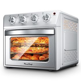 a27.5QT 6-in-1 Air Fryer Toaster Oven, 6-Slice, Countertop Convection Oven, Air Frying, Baking, Roasting, Broiling & Grilling, 1600W, Sliver, Amaz (Option: StainlessATS25K3)