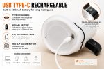 12 oz Self-Stirring Coffee Mug with LED Temperature Display | Rechargeable Magnetic Mixing Cup