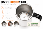 12 oz Self-Stirring Coffee Mug with LED Temperature Display | Rechargeable Magnetic Mixing Cup