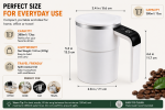 12 oz Self-Stirring Coffee Mug with LED Temperature Display | Rechargeable Magnetic Mixing Cup